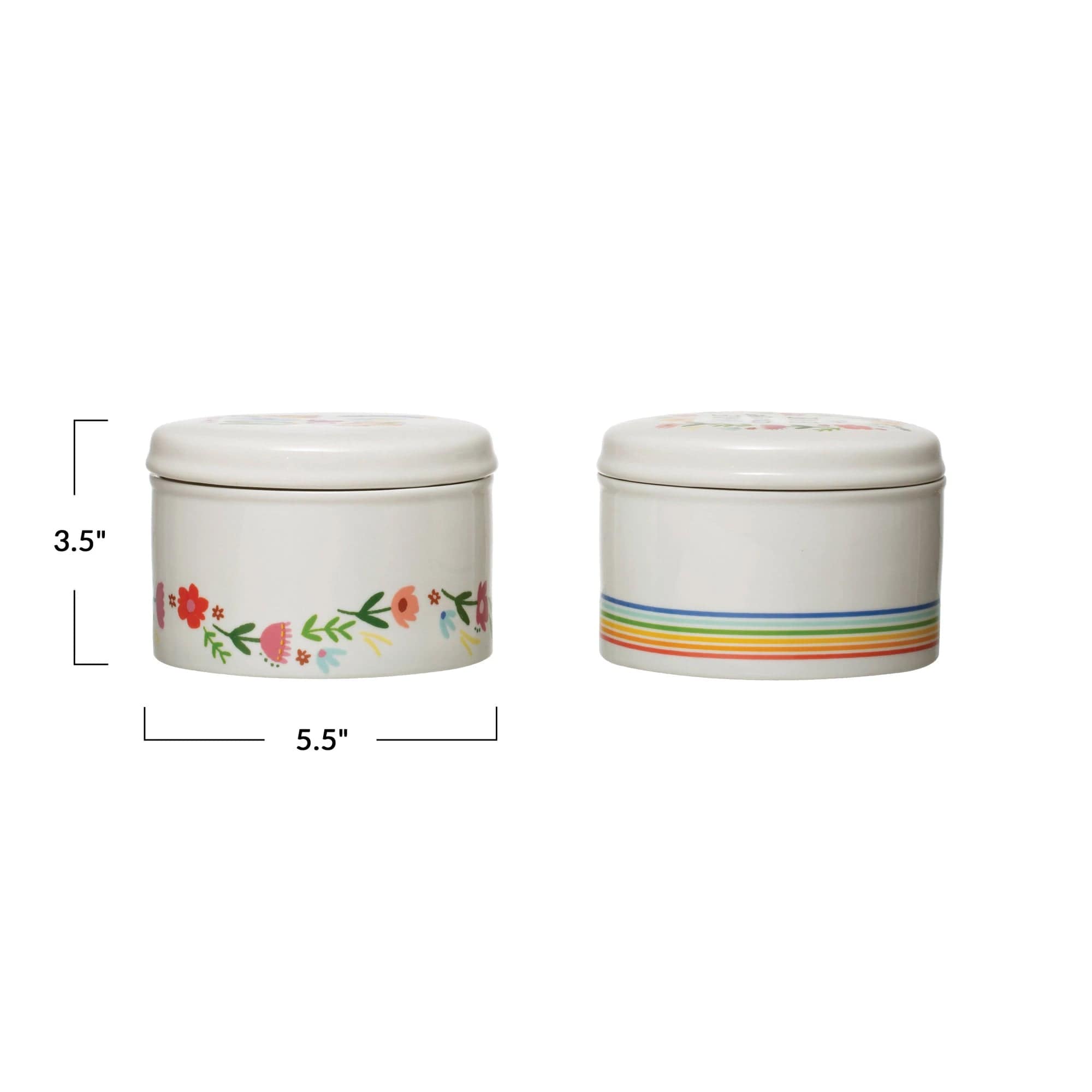 Creative Co-Op Creative Co-op Stoneware Canister with Lid - Little Miss Muffin Children & Home