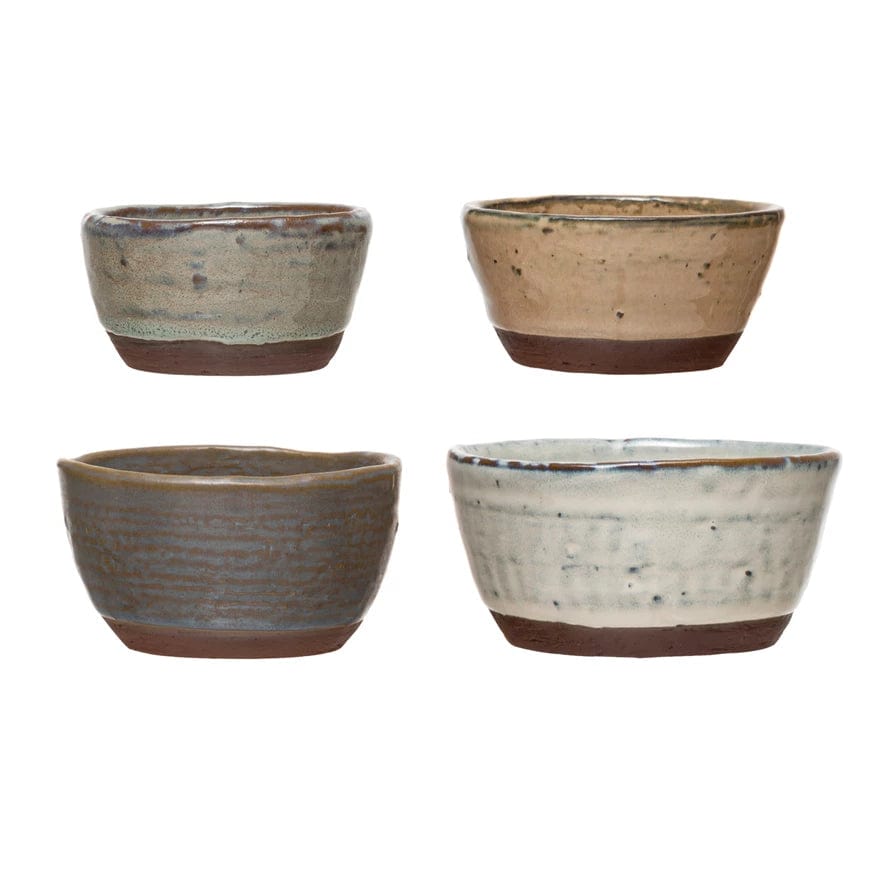Creative Co-op Stoneware Bowls with Reactive Glaze 