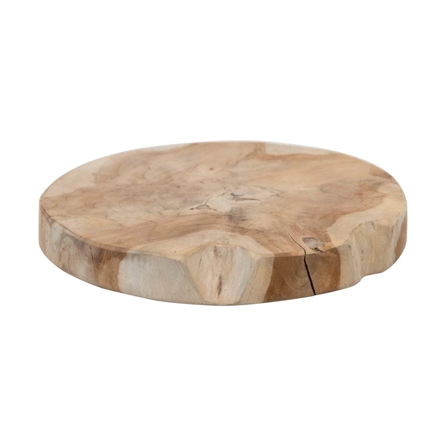 Creative Co-op Creative Co-op Round Teakwood Cheese/Cutting Board, Natural - Little Miss Muffin Children & Home