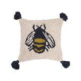 Creative Co-Op Creative Co-op Cotton Punch Hook Pillow with Bee & Tassels - Little Miss Muffin Children & Home