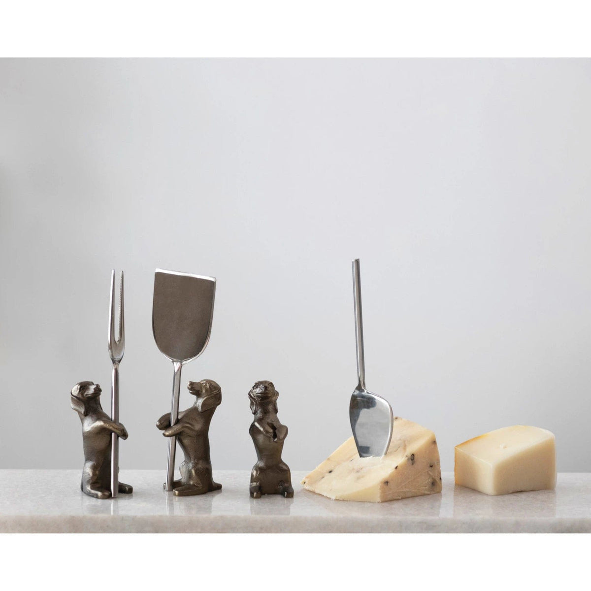 Creative Co-op Creative Co-op Cheese Knives with Dog Stands, 6PC Set - Little Miss Muffin Children & Home