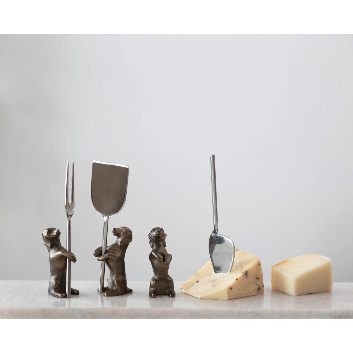 Creative Co-op Creative Co-op Cheese Knives with Dog Stands, 6PC Set - Little Miss Muffin Children & Home