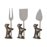 Creative Co-op Cheese Knives with Dog Stands, 6PC Set