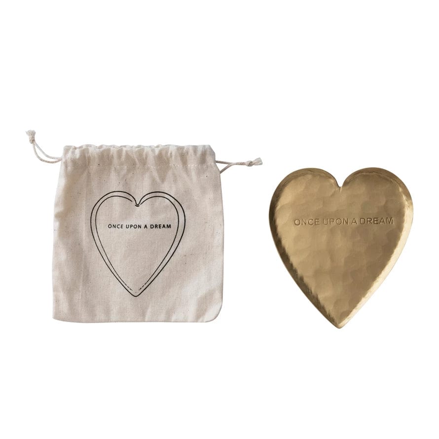 Creative Co-Op Creative Co-op Decorative Hammered Brass Heart Shaped Dish - Little Miss Muffin Children & Home