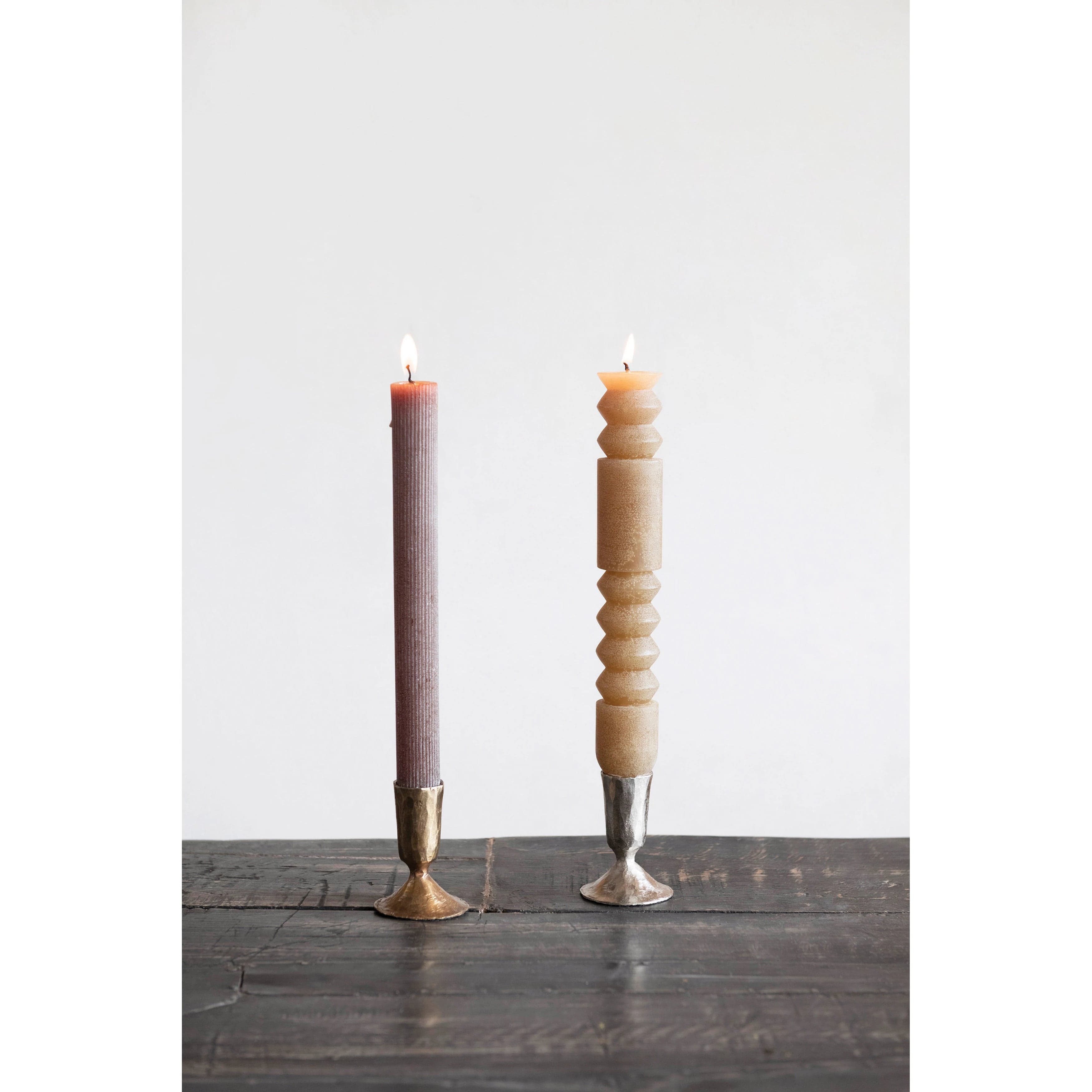 Creative Co-Op Creative Co-op Hammered Metal Taper Candle Holder - Little Miss Muffin Children & Home