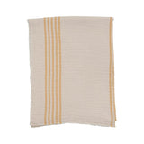 Creative Co-op Cotton Double Cloth Striped Throw with Frayed Edges 