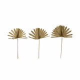 Creative Co-op 18" Dried Natural Sun Cut Palm Bundle of 3, Gold Finish