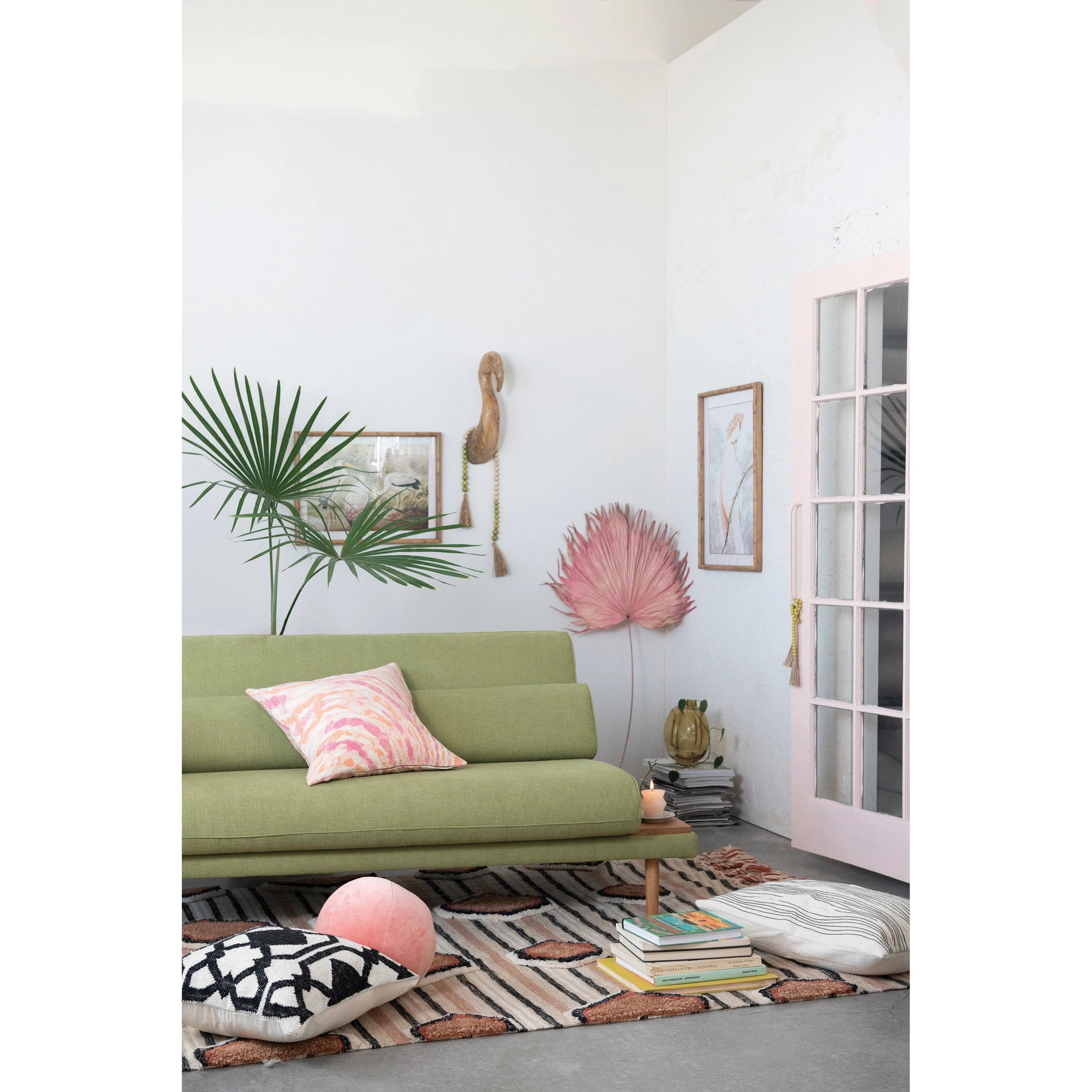 Creative Co-op Creative Co-op 44"-48"H Anahaw Dried Palm Leaf, Pink (Each One Will Vary) - Little Miss Muffin Children & Home