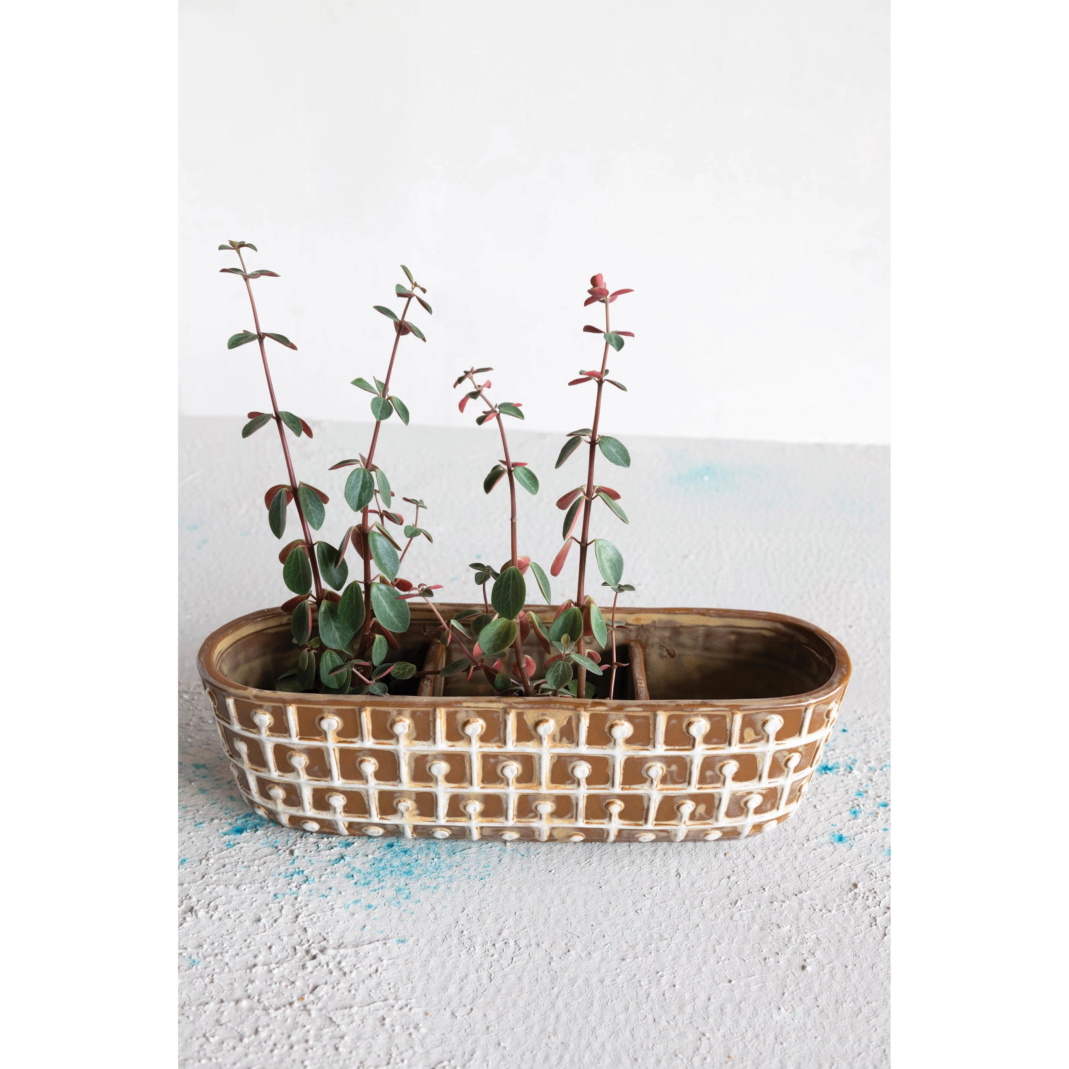 Creative Co-Op Creative Co-op Embossed Stoneware Window Planter - Little Miss Muffin Children & Home