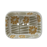 Creative Co-Op Creative Co-op Hand-Stamped Floral Stoneware Soap Dish - Little Miss Muffin Children & Home