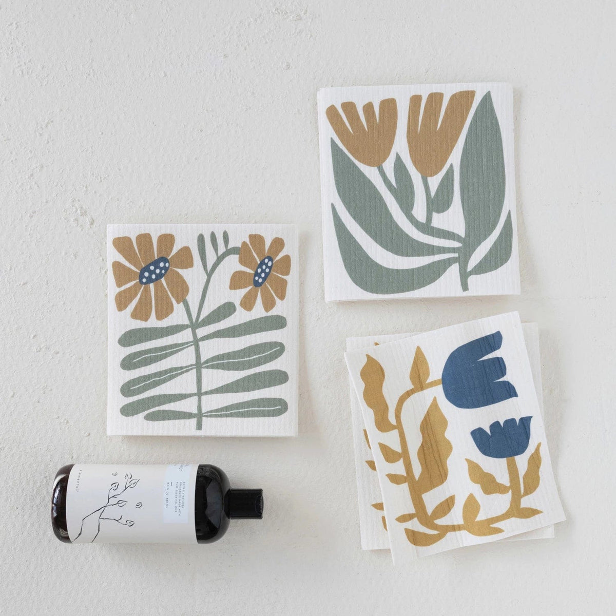 Creative Co-Op Creative Co-op Reusable Cellulose Sponge Cloth With Flowers - Little Miss Muffin Children & Home