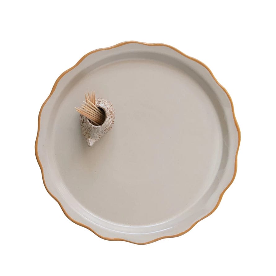 Creative Co-Op Creative Co-op Stoneware Plate with Hedgehog Toothpick Holder - Little Miss Muffin Children & Home