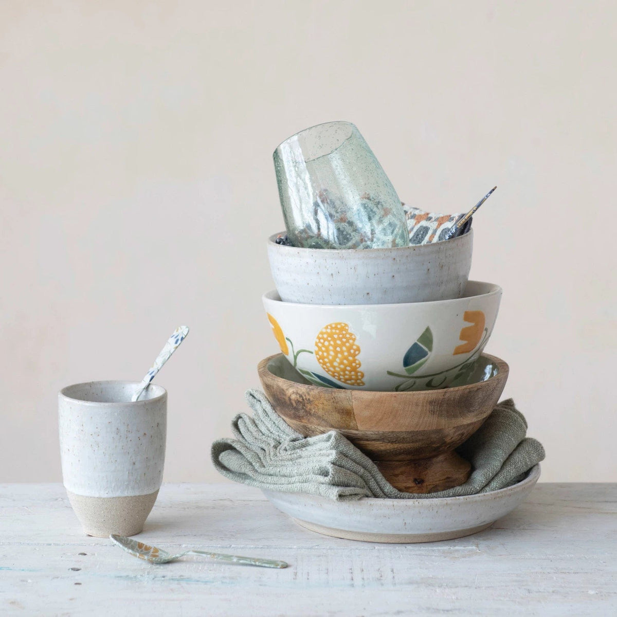 Creative Co-Op Creative Co-op Stoneware Cup - Little Miss Muffin Children & Home