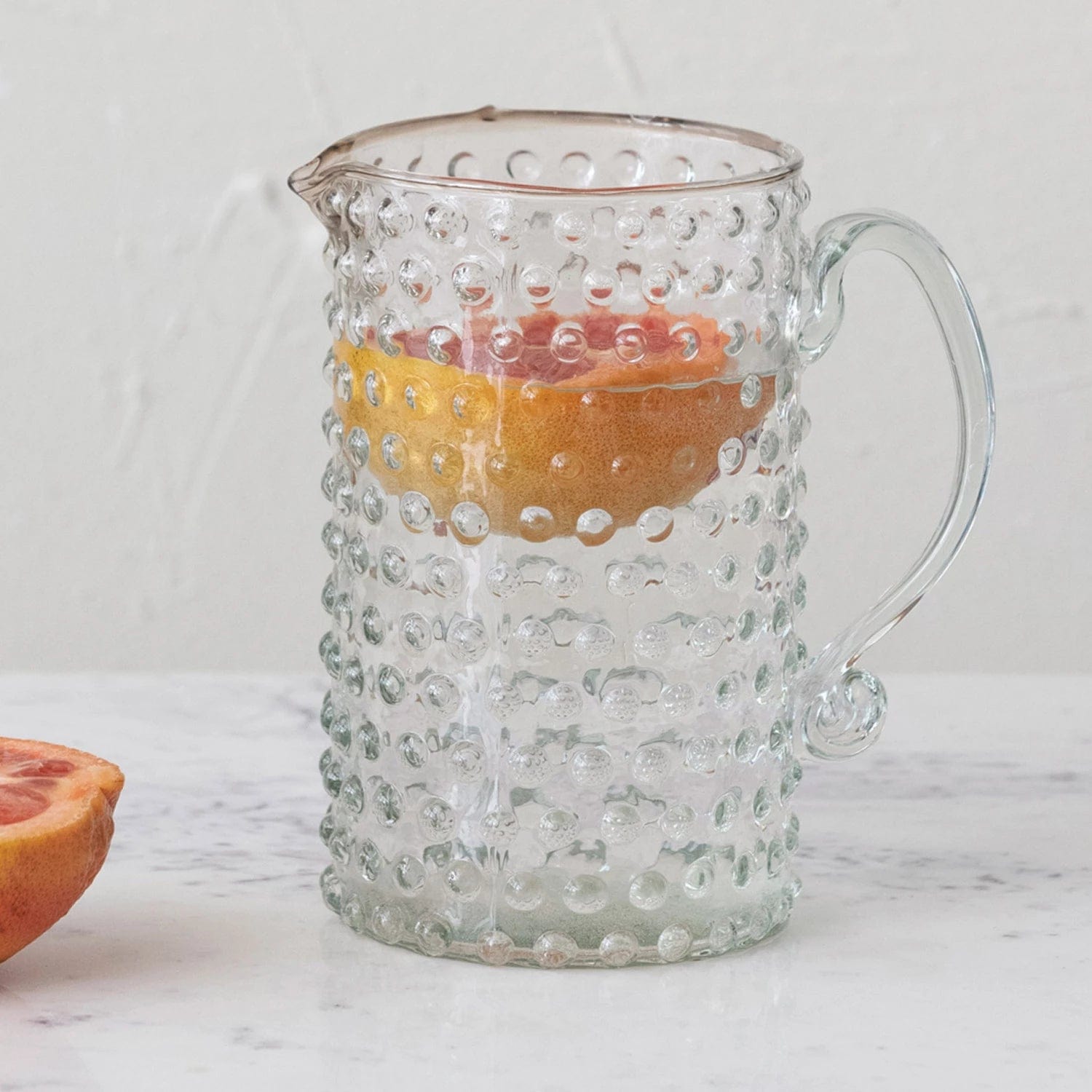 Creative Co-op Creative Co-op Hand-Blown Glass Hobnail Pitcher - Little Miss Muffin Children & Home