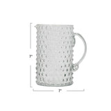 Creative Co-op Hand-Blown Glass Hobnail Pitcher