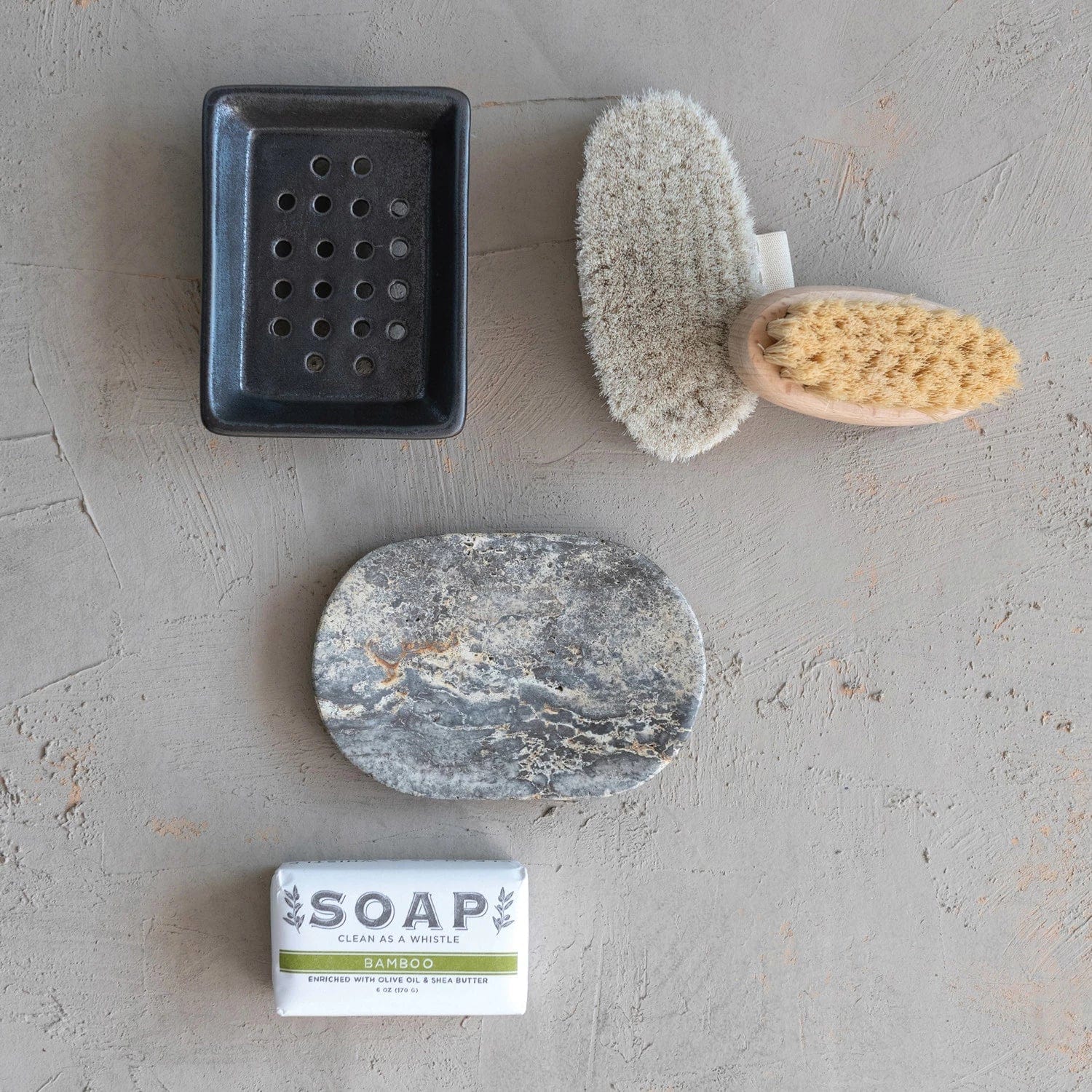 Creative Co-Op Creative Co-op Oval Travertine Soap Dish - Little Miss Muffin Children & Home