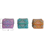 Creative Co-Op Creative Co-op Hand-Painted Woven Bamboo Trinket Boxes, Available in 3 Colors - Little Miss Muffin Children & Home