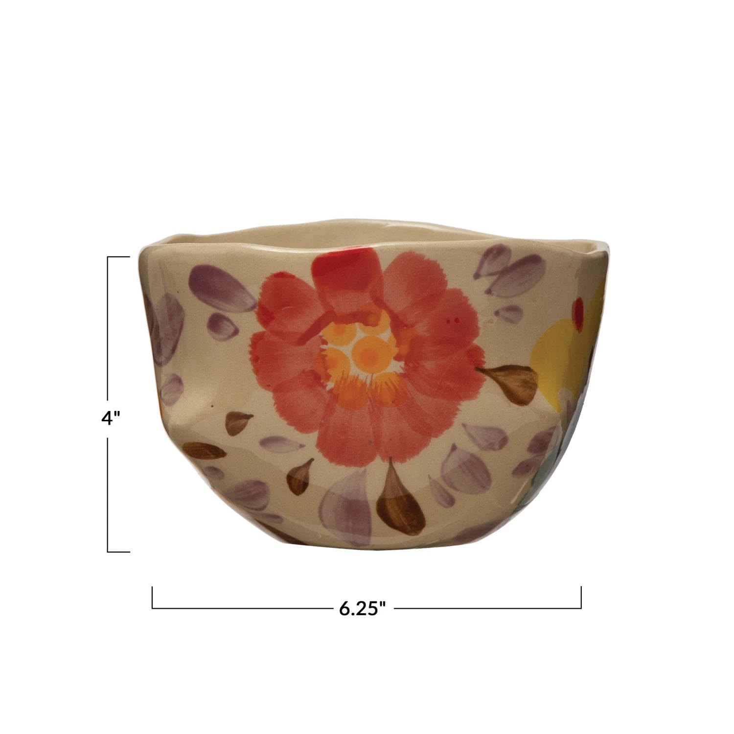 Creative Co-Op Creative Co-op Floral Hand-Painted Stoneware Serving Bowl - Little Miss Muffin Children & Home