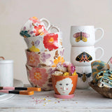 Creative Co-Op Creative Co-op Floral Hand-Painted Stoneware Mug - Little Miss Muffin Children & Home