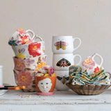 Creative Co-Op Creative Co-op Floral Hand-Painted Stoneware Mug - Little Miss Muffin Children & Home