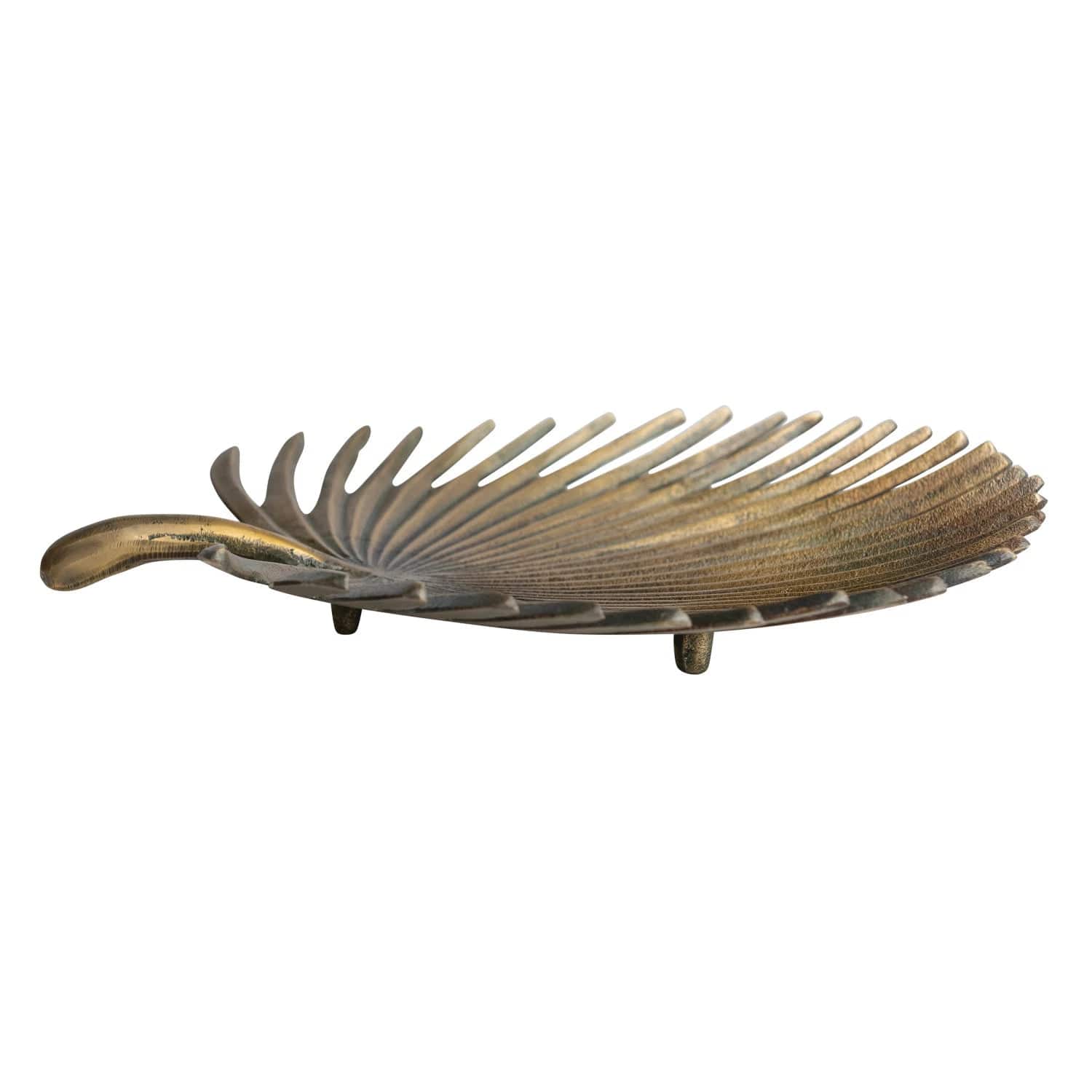 Creative Co-op Creative Co-op Decorative Cast Aluminum Palm Frond Tray, Antique Brass Finish - Little Miss Muffin Children & Home