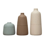 Creative Co-Op Creative Co-op Debossed Stoneware Vases - Little Miss Muffin Children & Home