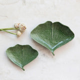 Creative Co-Op Creative Co-op Stoneware Gingko Leaf Shaped Plates, 2 Sizes - Little Miss Muffin Children & Home