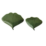 Creative Co-op Stoneware Gingko Leaf Shaped Plates 