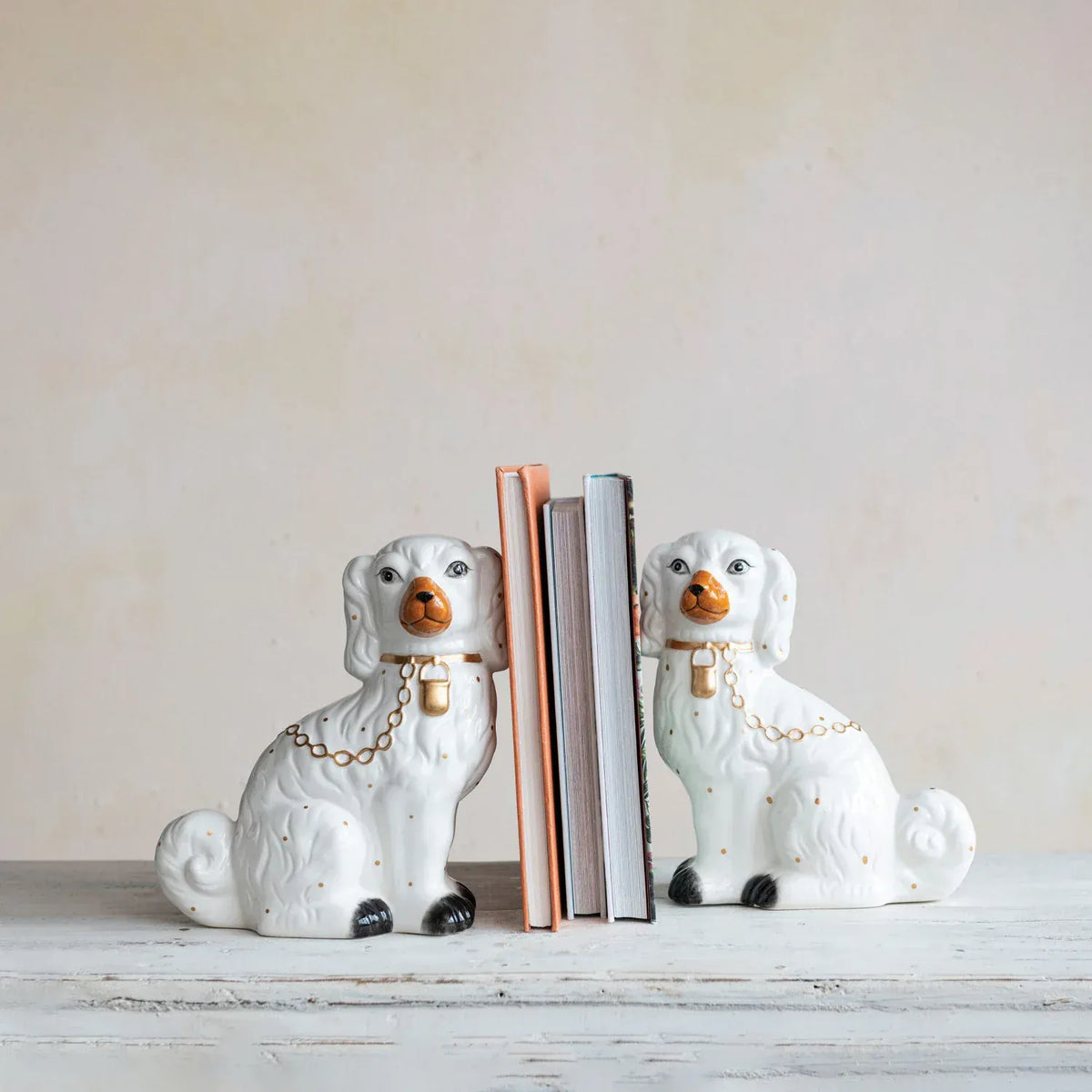 Creative Co-op Hand-Painted Dolomite Vintage Reproduction Staffordshire Bookends - Little Miss Muffin Children & Home