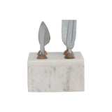 Creative Co-Op Creative Co-op Stainless Steel Cheese Servers with Mango Wood Handles & Marble Stand, 5 Piece Set - Little Miss Muffin Children & Home