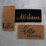 Creative Co-Op Creative Co-op "Hello Beautiful" Natural Coir Doormat - Little Miss Muffin Children & Home