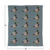Creative Co-Op Creative Co-op Cotton Knit Baby Blanket with Ducks - Little Miss Muffin Children & Home