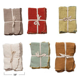 Creative Co-Op Creative Co-op Woven Cotton Double Cloth Napkins with Contrasting Stitched Edge - Little Miss Muffin Children & Home