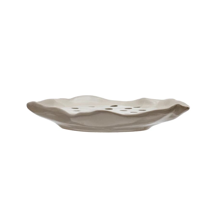 Creative Co-Op Creative Co-op Stoneware Soap Dish with Removable Tray - Little Miss Muffin Children & Home