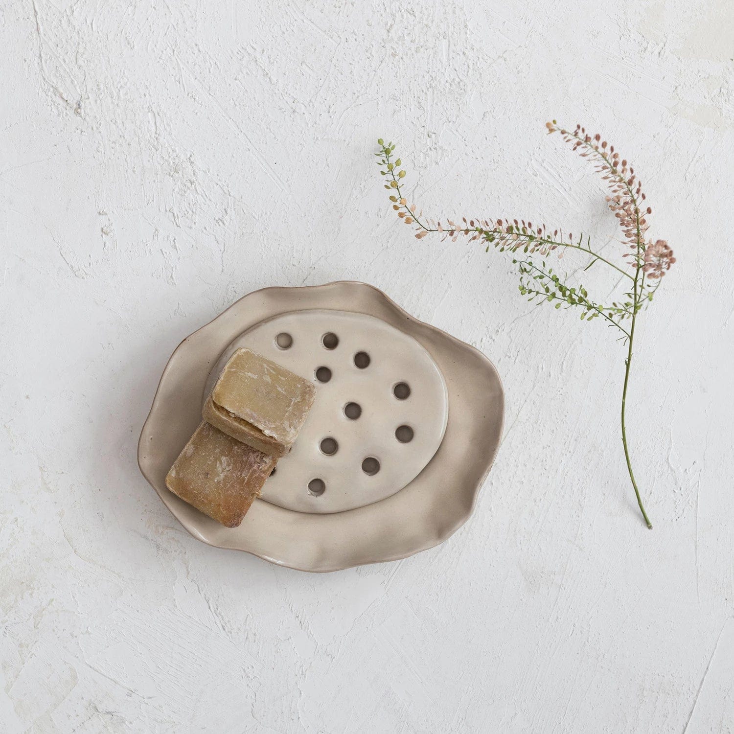 Creative Co-Op Creative Co-op Stoneware Soap Dish with Removable Tray - Little Miss Muffin Children & Home