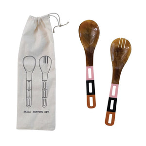 Creative Co-Op Creative Co-op Resin  2-Piece Set Salad Servers - Little Miss Muffin Children & Home