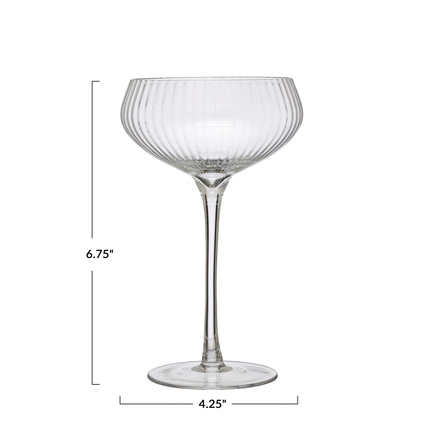 Creative Co-Op Creative Co-op Stemmed Champagne Coupe Glass - Little Miss Muffin Children & Home