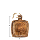 Creative Co-Op Creative Co-op Hand-Carved Mango Wood Serving Board with Handle & Jute Tie - Little Miss Muffin Children & Home