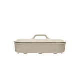 Creative Co-op 2 Quart Debossed Stoneware Baking Dish with Lid, Matte White Finish