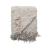 Creative Co-op 60"L x 50"W Woven Cotton Blend Cable Knit Throw with Fringe, Natural