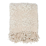 Creative Co-op 60"L x 50"W Woven Cotton Blend Cable Knit Throw with Fringe, Natural