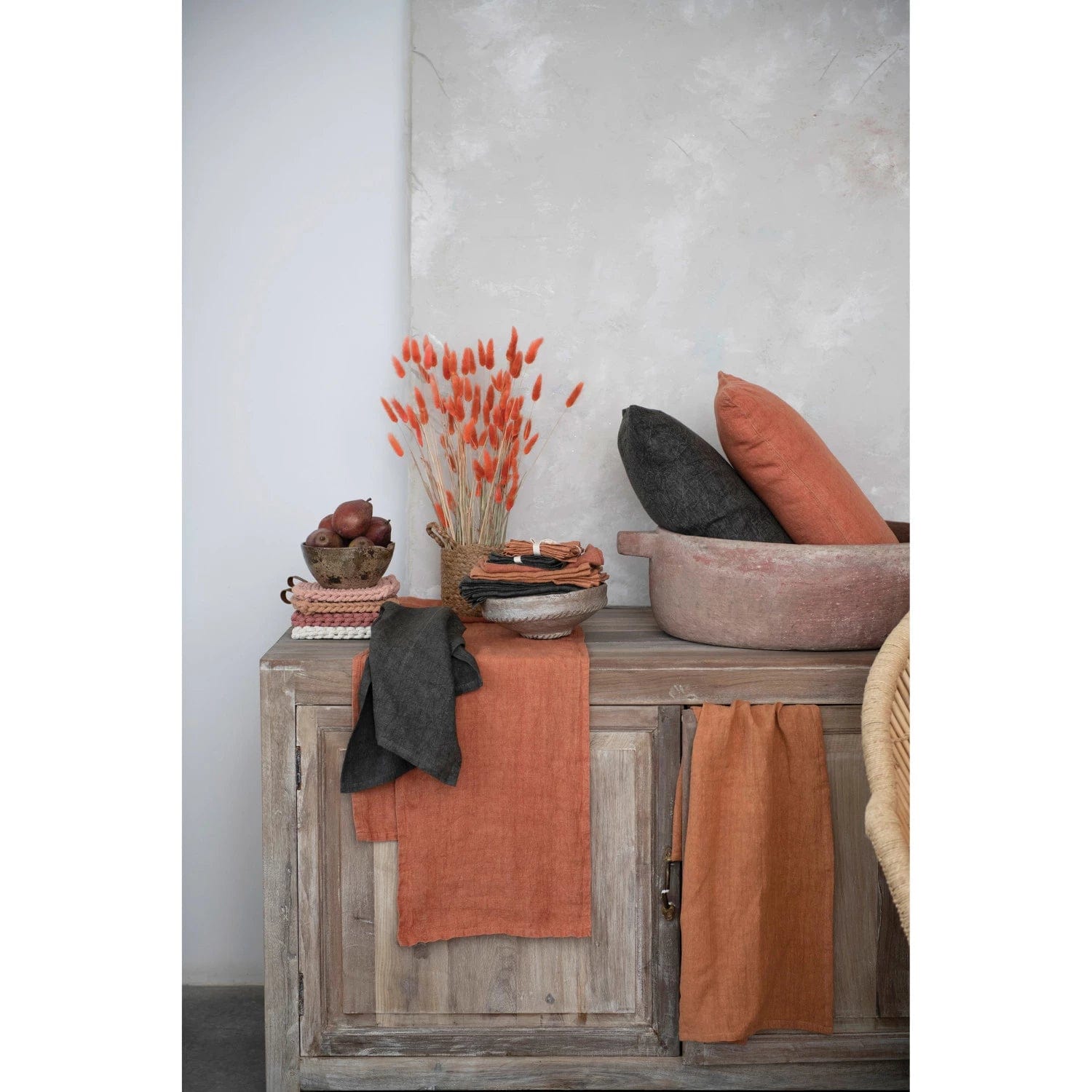 Creative Co-op Creative Co-op 36"L x 20"W Oversized Stonewashed Linen Tea Towel in Rust - Little Miss Muffin Children & Home