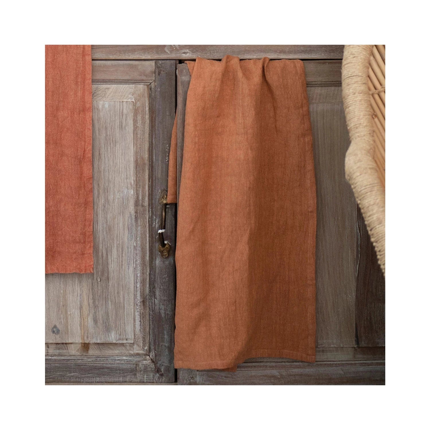 Creative Co-op Creative Co-op 36"L x 20"W Oversized Stonewashed Linen Tea Towel in Rust - Little Miss Muffin Children & Home