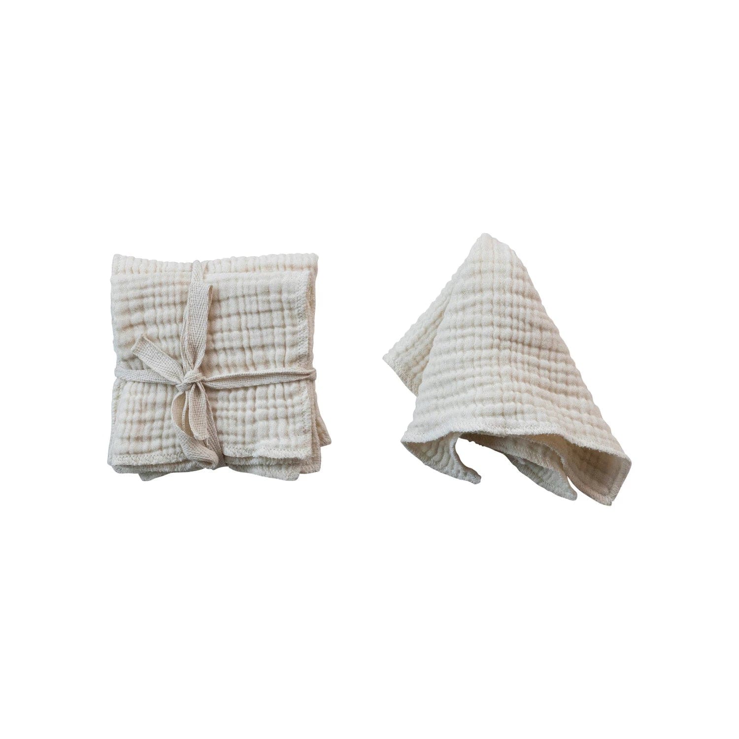 Creative Co-Op Creative Co-op 10" Square Cotton Double Cloth Set of 4 Dish Cloths - Little Miss Muffin Children & Home