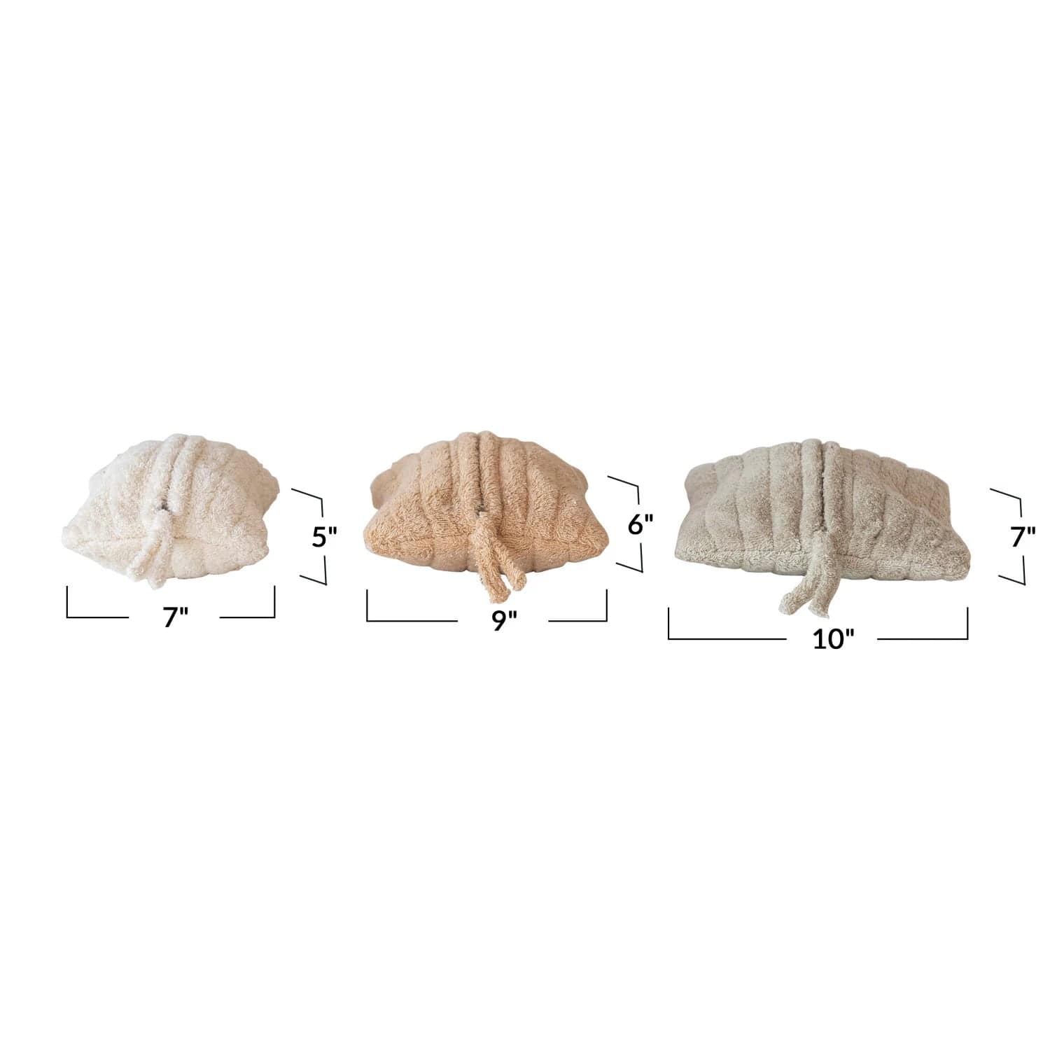 Creative Co-Op Creative Co-op Quilted Cotton Terry Zip Pouches with Cotton Lining - Little Miss Muffin Children & Home