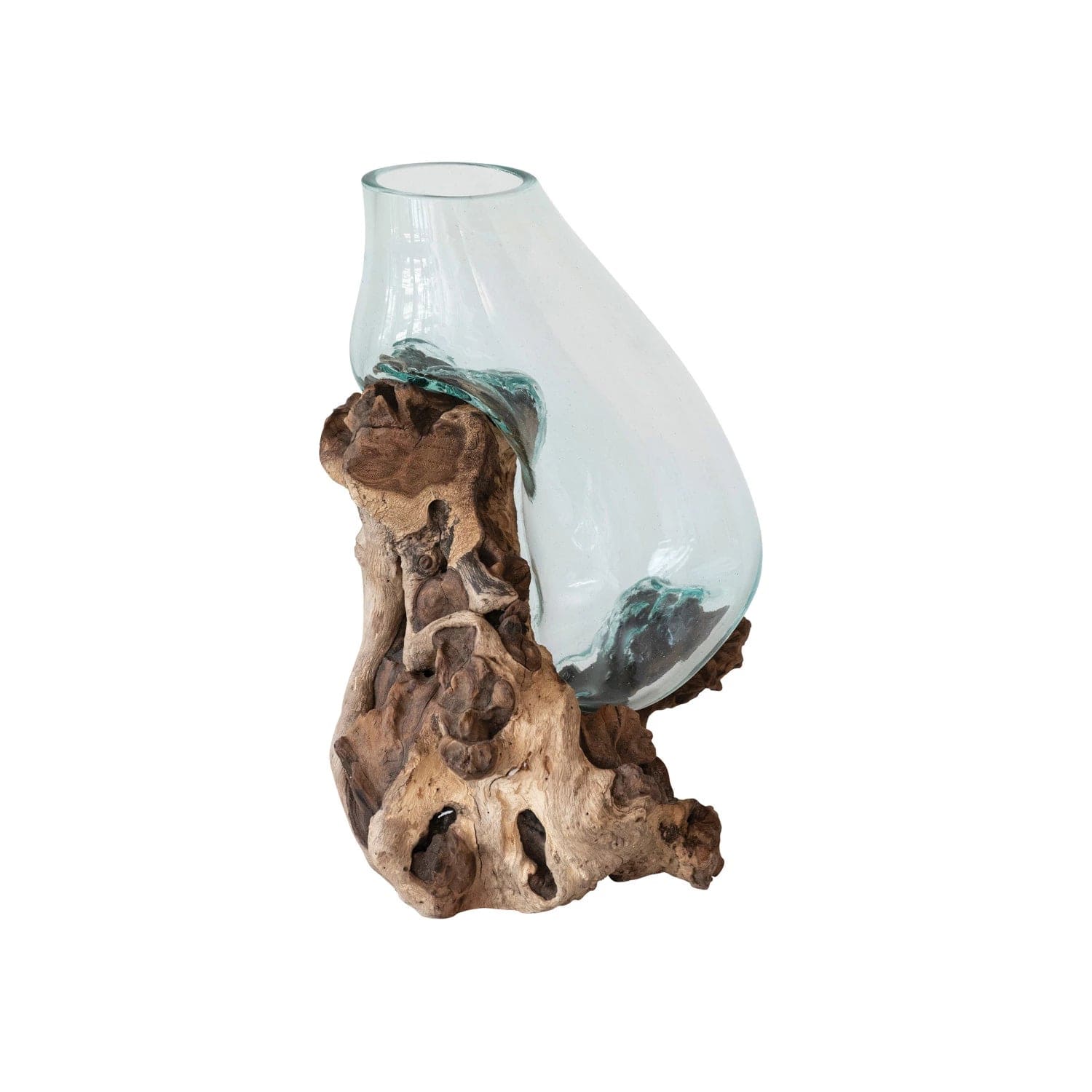 Creative Co-Op Creative Co-op Recycled Glass Terrarium/Vase on Wood Base - Little Miss Muffin Children & Home