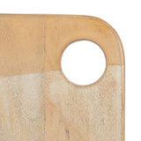 Creative Co-op Wide Whitewashed Mango Wood Rectangle Cheese/Cutting Board with Handle