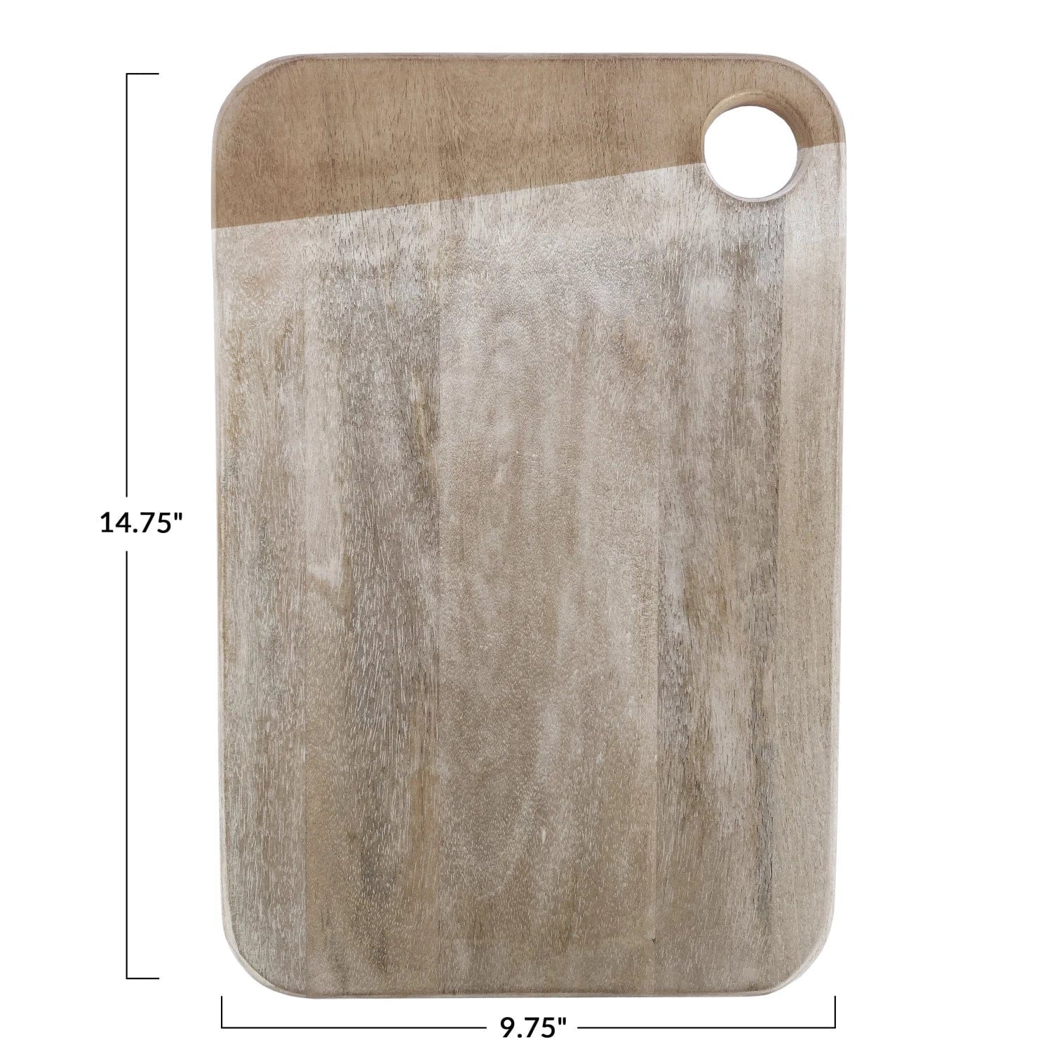 Creative Co-op Creative Co-op Wide Whitewashed Mango Wood Rectangle Cheese/Cutting Board with Handle - Little Miss Muffin Children & Home