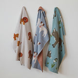 Creative Co-Op Creative Co-op Cotton Knit Baby Blanket with Lions & Applique Manes - Little Miss Muffin Children & Home