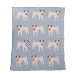 Creative Co-op 40"L x 32"W Cotton Knit Baby Blanket with Dog Prints